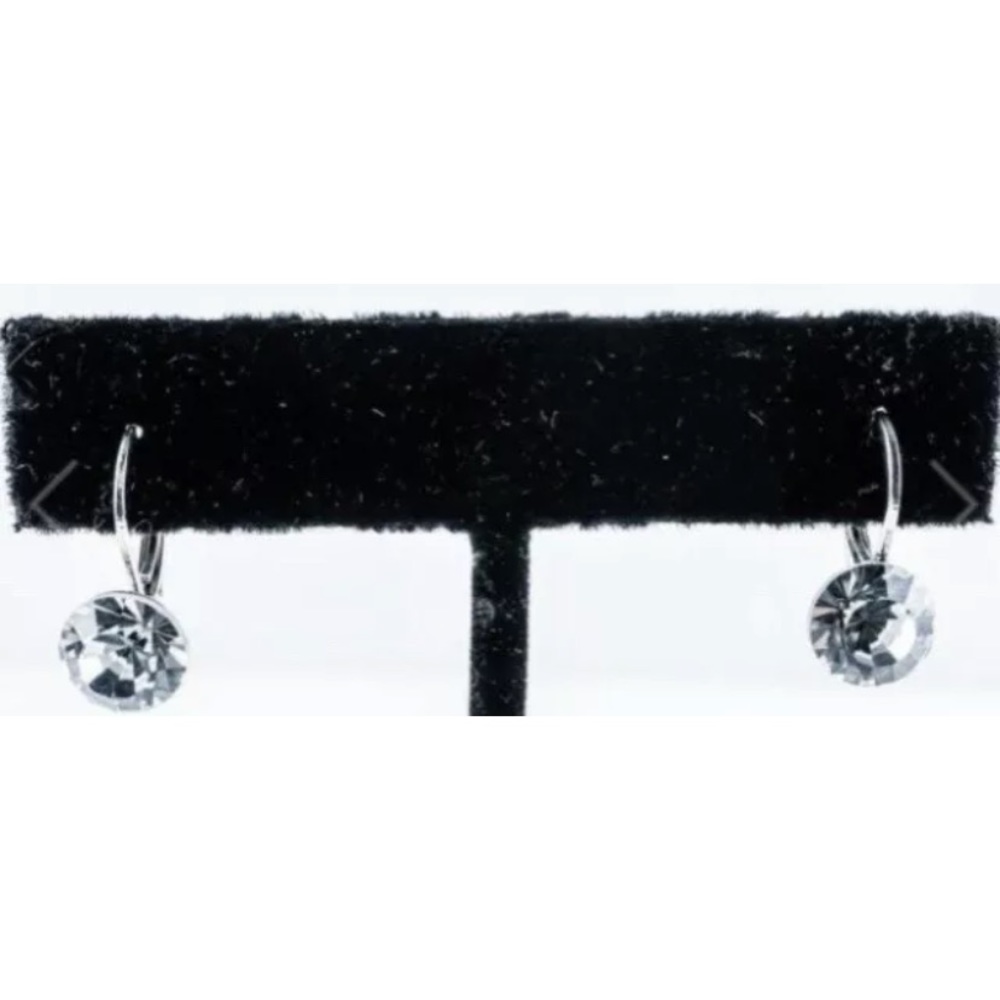 Silver Solitaire Earrings Approx 4ct Round Brilliant Swarovski Elements